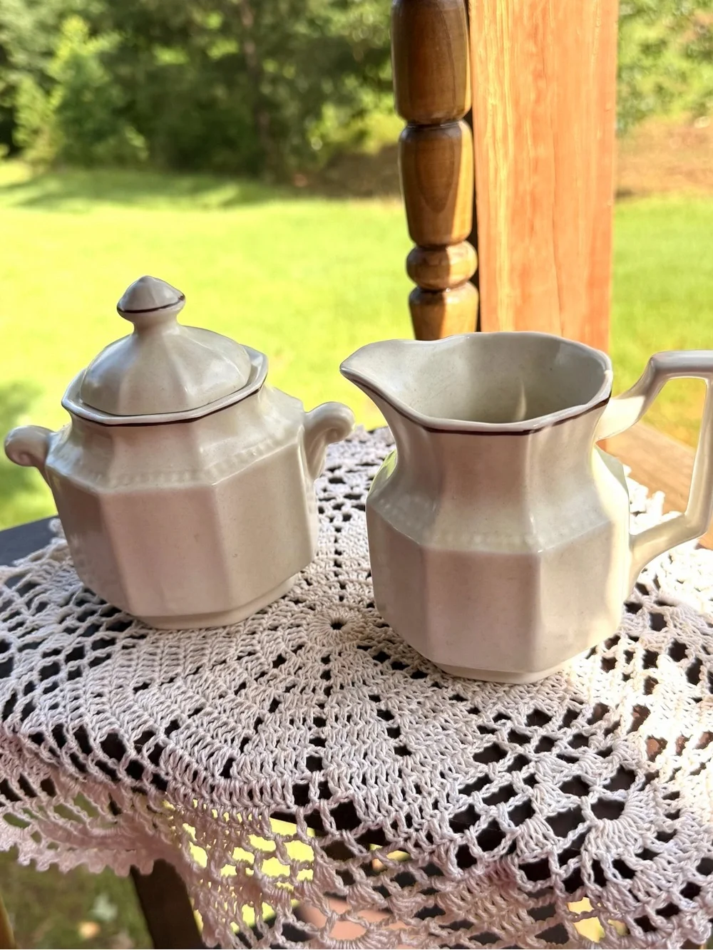 Kensington Staffordshire Stoneware Cream and Sugar Dishes